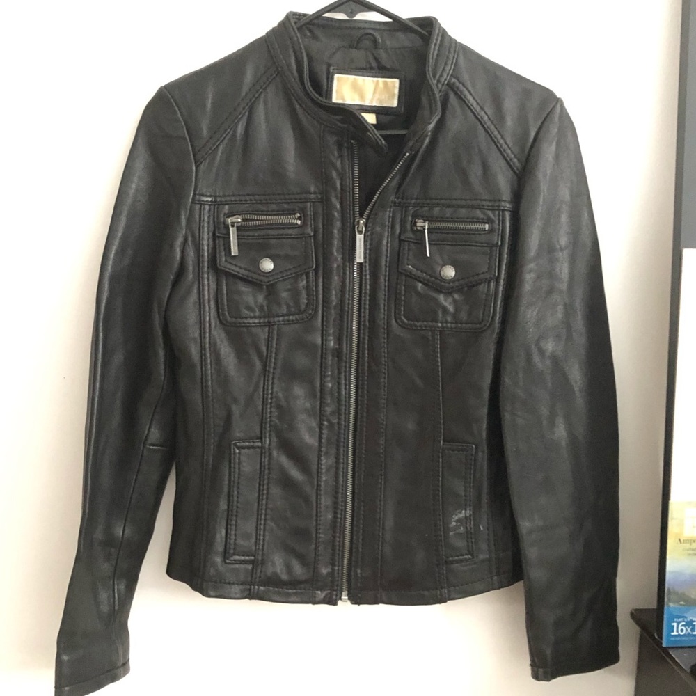 Michael by Michael Kors Black Leather Jacket
